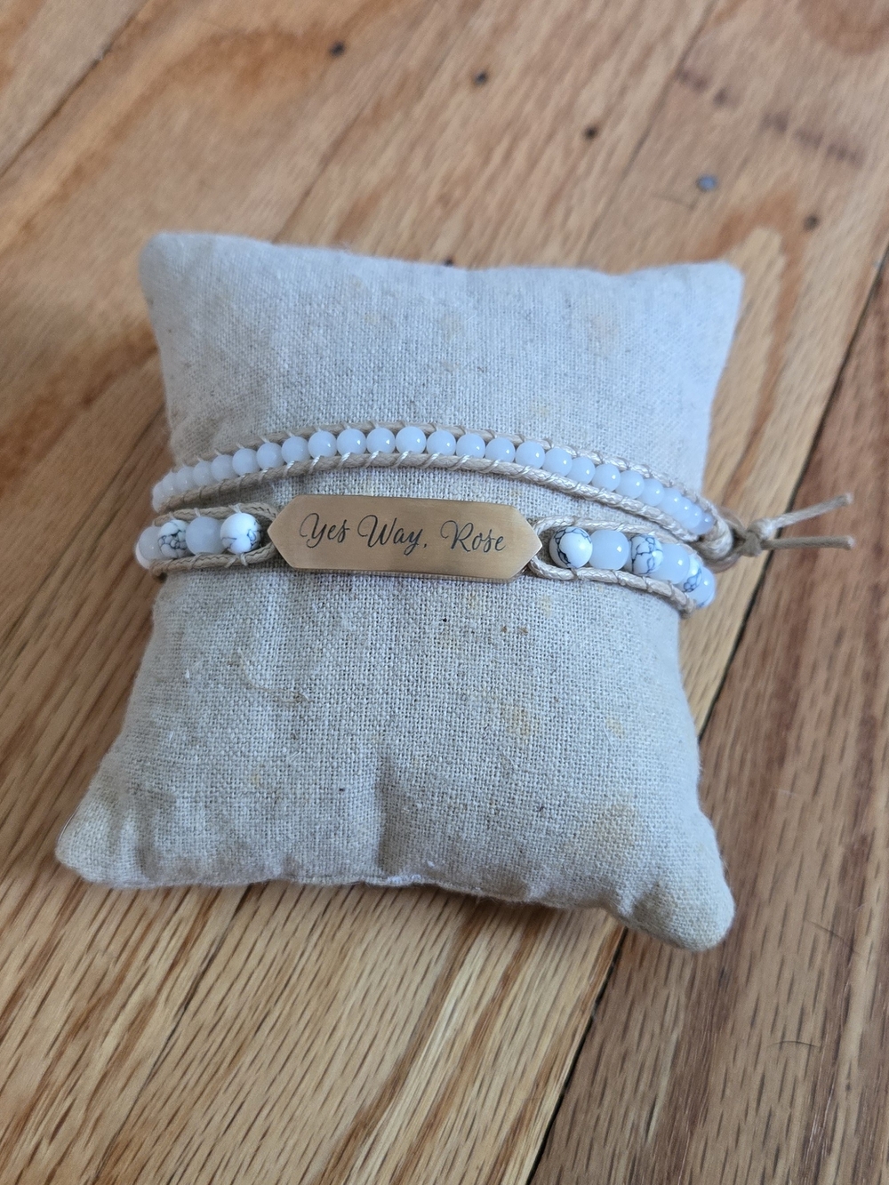 Stella & Dot Cream Beaded Wrap Bracelet